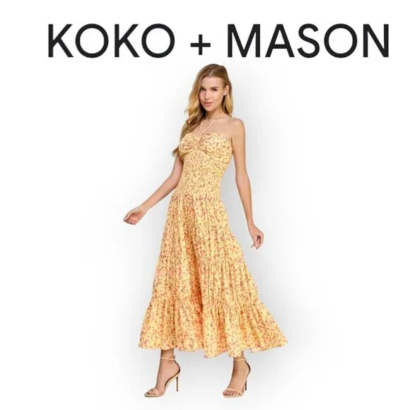 Nordstrom Dresses Romantic Floral Tiered Cotton Maxi Dress By